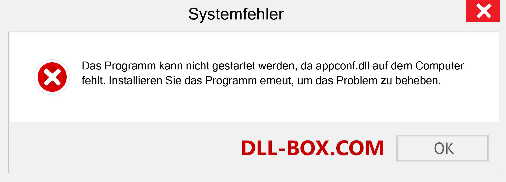 appconf.dll-Datei fehlt?. Download für Windows 7, 8, 10 - Fix appconf dll Missing Error unter Windows, Fotos, Bildern