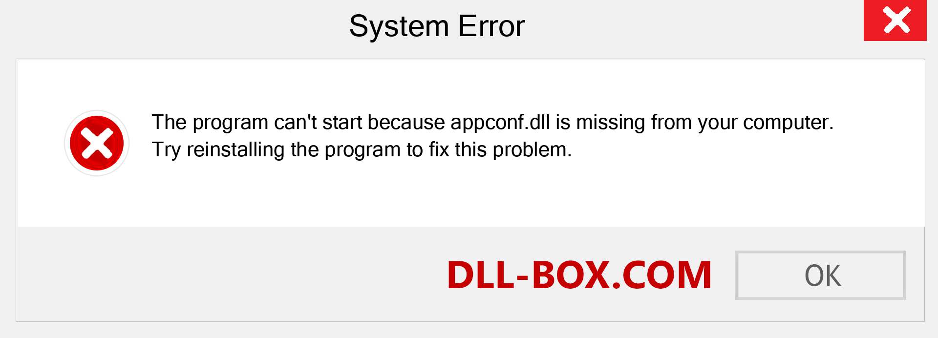  appconf.dll file is missing?. Download for Windows 7, 8, 10 - Fix  appconf dll Missing Error on Windows, photos, images